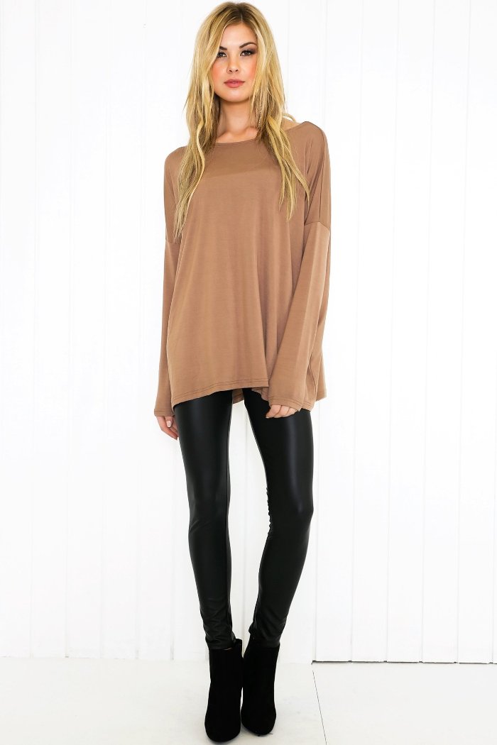 Suzanna Long Sleeve Top - Mocha - Haute & Rebellious