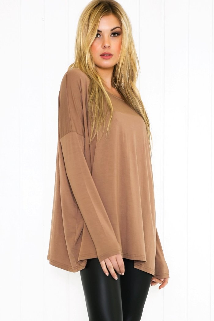 Suzanna Long Sleeve Top - Mocha - Haute & Rebellious