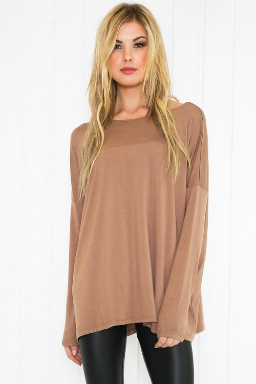 Suzanna Long Sleeve Top - Mocha - Haute & Rebellious