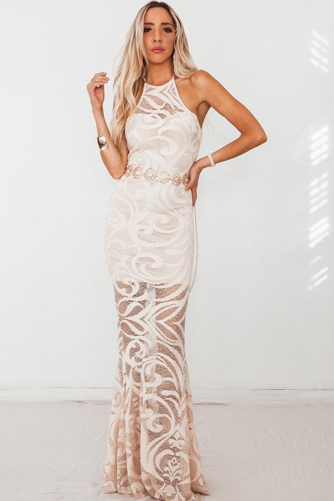 Lace Sleeveless Maxi Dress