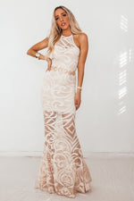Lace Sleeveless Maxi Dress