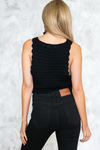 Lace-Up Knit Crop Top - Black - Haute & Rebellious