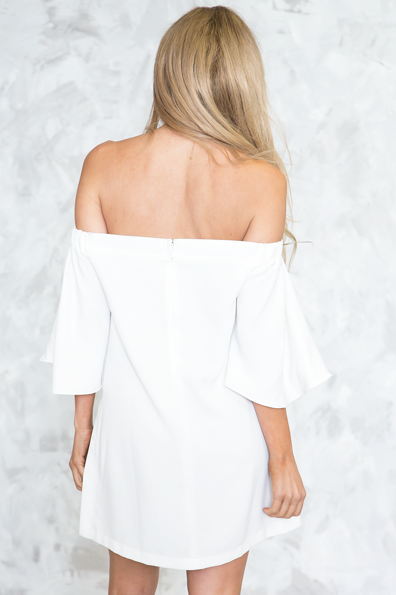 Off Shoulder Slit Sides Tunic - White /// ONLY 1-S LEFT/// - Haute & Rebellious