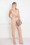 Sophisticated Jumpsuit with Lace-Up Detail