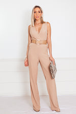 Sophisticated Jumpsuit with Lace-Up Detail
