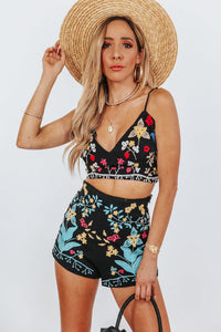 Festive Embroidery Crop Top