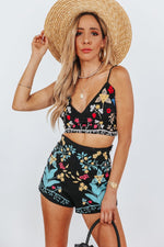 Festive Embroidery Crop Top