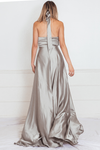 Satin Wrap Maxi Dress with Slit