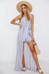 Striped Maxi Dress With Shorts