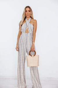 Halter Palazzo Jumpsuit with Tie Detail