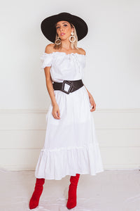 Off-the-Shoulder Midi Dress