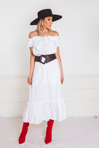Off-the-Shoulder Midi Dress