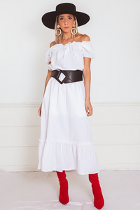 Off-the-Shoulder Midi Dress