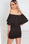 Off-Shoulder Layered Ruffle Mini Dress