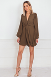 Wrap-Tie Romper with Long Sleeves