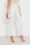 Flare Crop Denim Pant - White