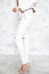 Ripped-Knee Skinny Denim Pants - White /// Only 1-S Left /// - Haute & Rebellious