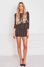 Metallic Body-Con Mini Dress