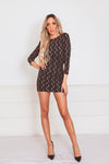 Metallic Body-Con Mini Dress