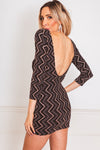 Metallic Body-Con Mini Dress