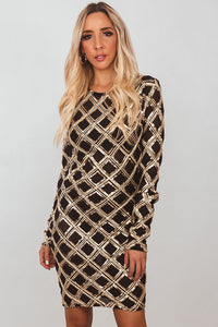 Cross My Mind Gold Sequin Dress