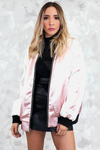 Reversible Satin Bomber Jacket with Floral Embroidery
