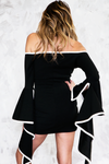 Off-Shoulder Dress with Ruffle Sleeve
