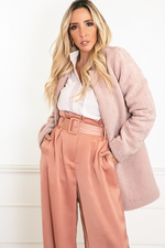 Soft Fur Coat - Blush