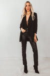 Faux Leather Pants With Contrast Binding