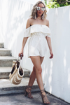 Off-Shoulder Ruffle Romper - Ivory /// Only 1-S Left /// - Haute & Rebellious