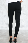 Lace-Up Cutout Pants - Black - Haute & Rebellious