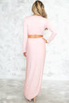 Lora High Slit Maxi Dress - Pink - Haute & Rebellious