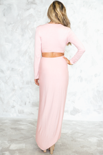 Lora High Slit Maxi Dress - Pink - Haute & Rebellious