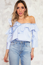 One-Shoulder Layered Ruffle Top
