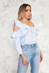 One-Shoulder Layered Ruffle Top