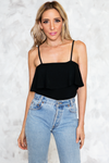 Can't Hide Ruffle Off-Shoulder Tee - Black - Haute & Rebellious