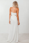 Double-Slit Maxi Dress with Straps - White