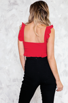 Ruffle Crop Top - Red