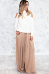 Raya High-Waisted Palazzo Pant - Taupe