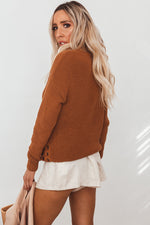 Knit Sweater With Side Lace-Up Detail
