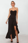 Ruffle Maxi Skirt with Asymmetric Hem