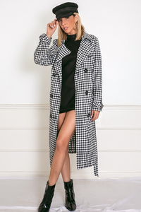 Checkered Trench Coat