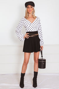 Polka Dot Top with Long Sleeves