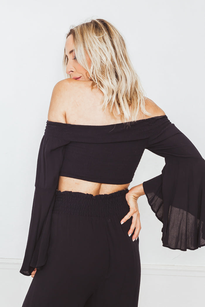 Crop Top & Pant Set - Navy