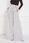 Striped Palazzo Pant with Tie Waist