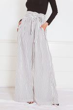 Striped Palazzo Pant with Tie Waist