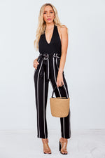 Striped Pant with Tie Waist