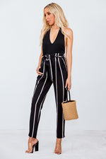 Striped Pant with Tie Waist