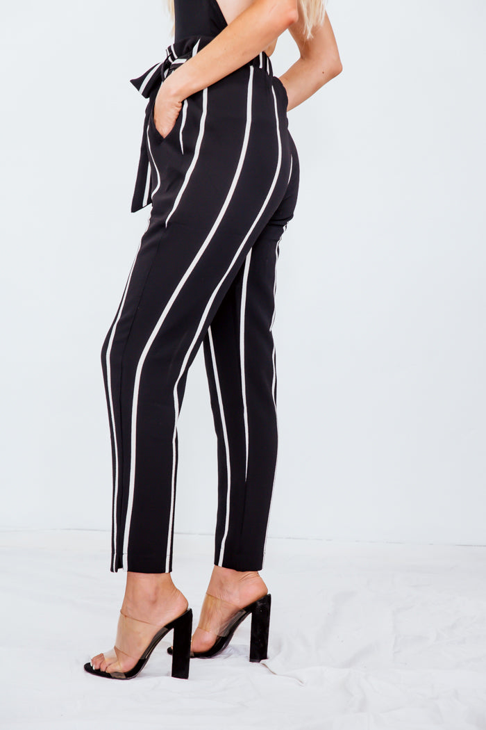 Striped Pant with Tie Waist
