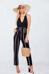 Striped Pant with Tie Waist